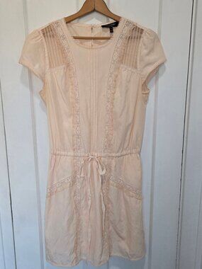 Juicy Couture Womens Silk Lace Dress Size M‎ Coquette Drop Waist Dainty Pink